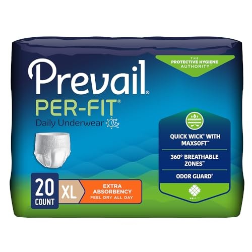 Prevail PF-514 Per-Fit Daily Protective Underwear Unisex X-Large – White