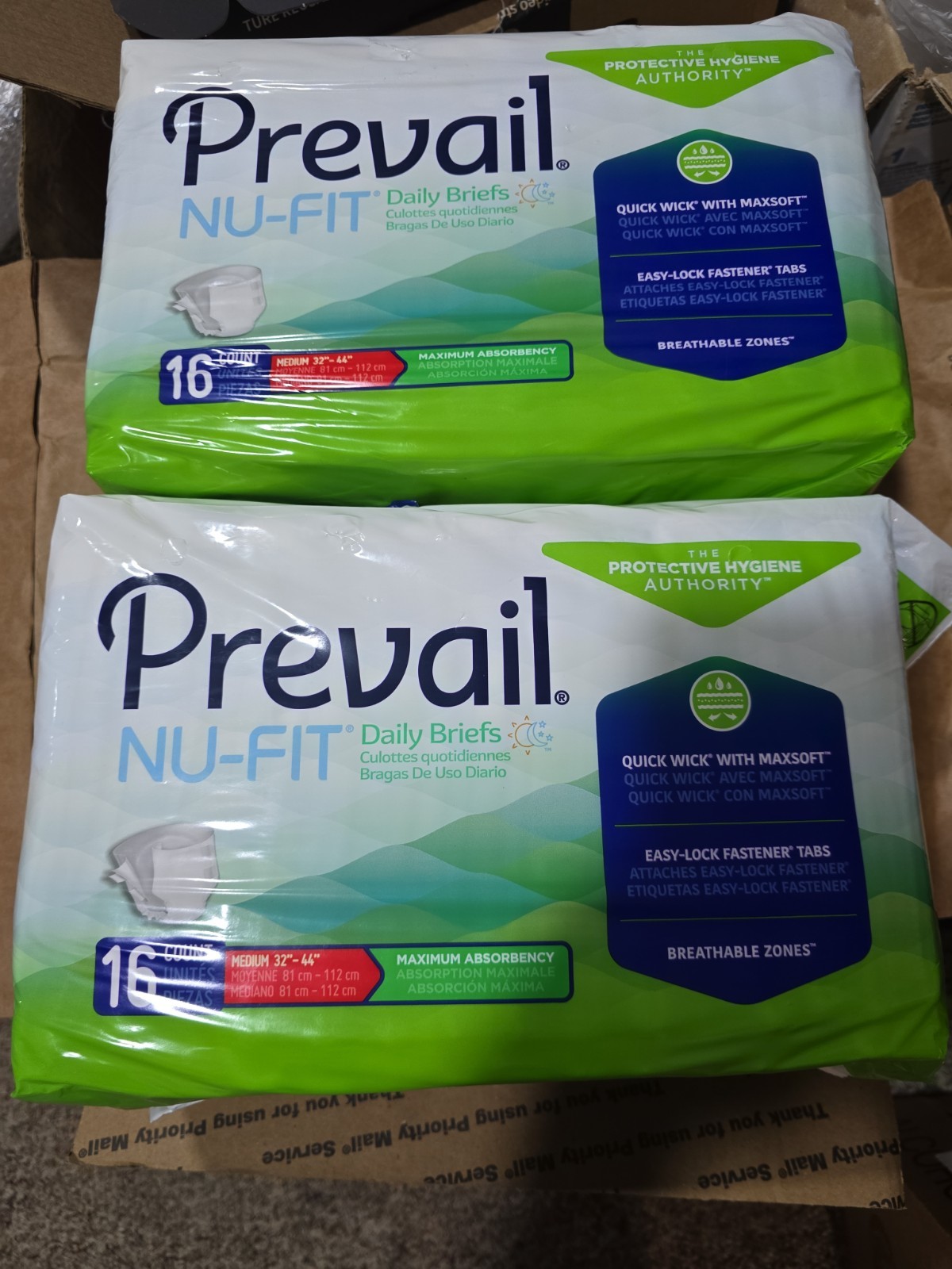Prevail Nu-Fit Brief M Breathable Maximum 32 Count 2 Packs
