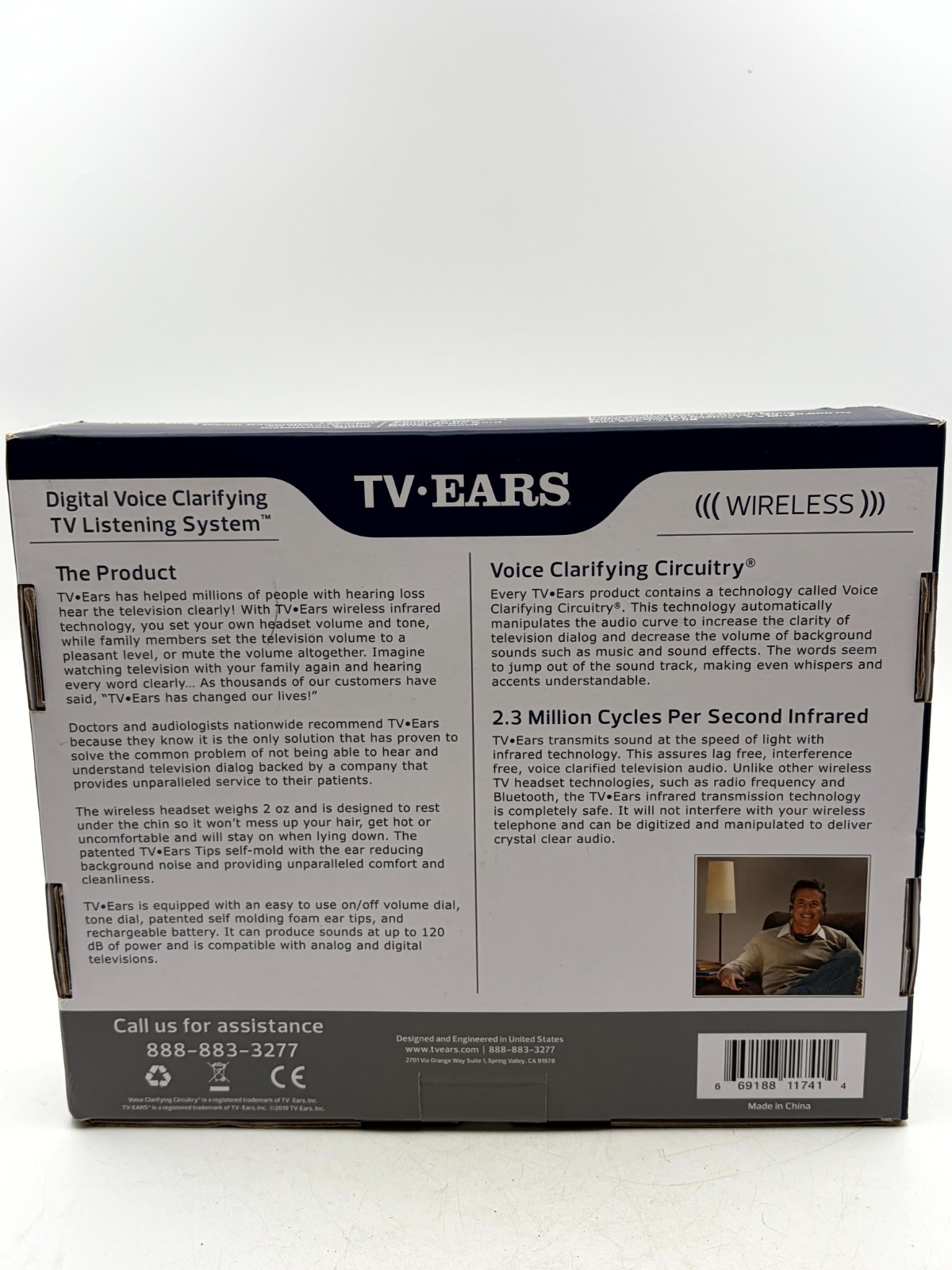 TV Ears 11741 Version 5.0 Digital Wireless Voice Clarifying TV Listening System