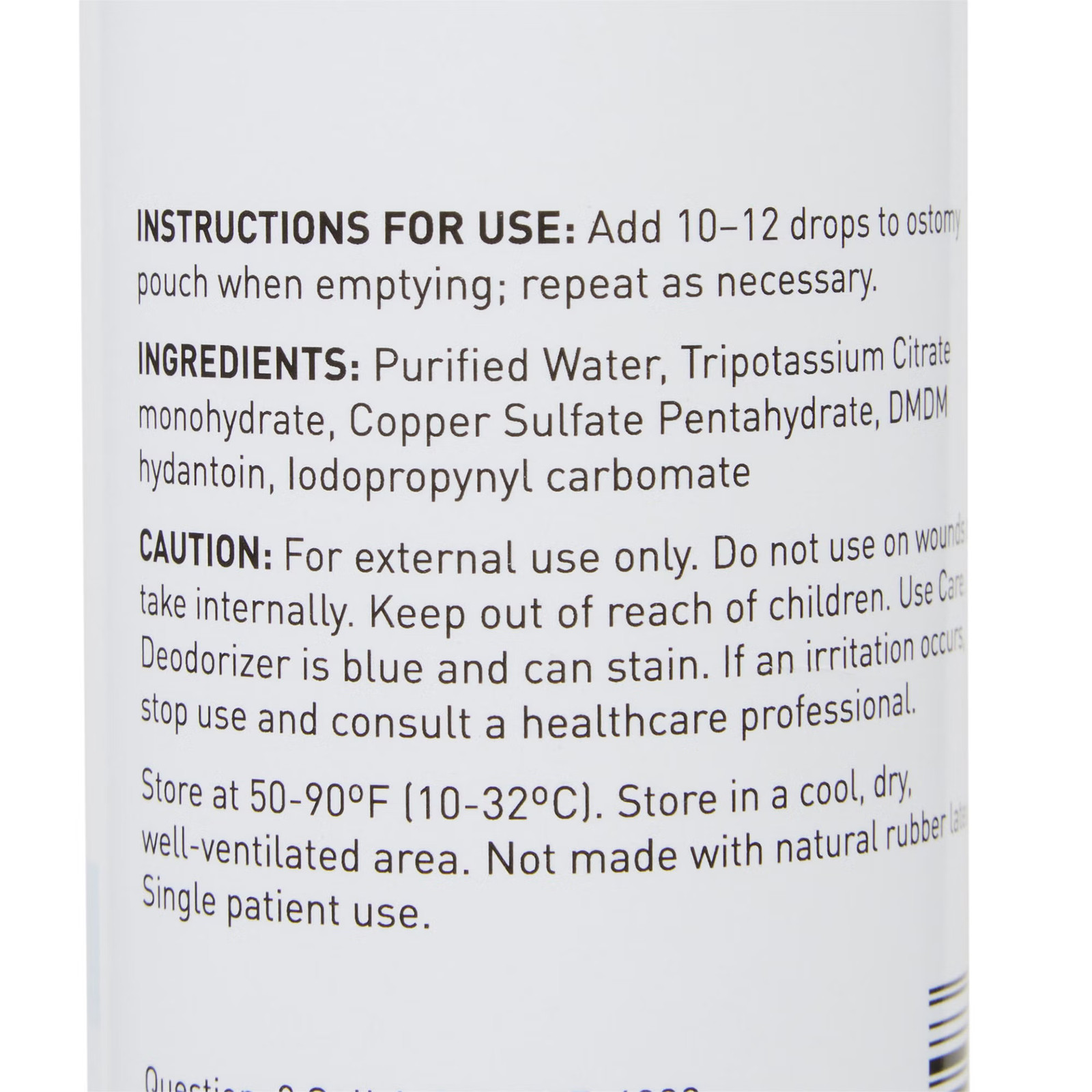 McKesson Ostomy Appliance Deodorant 8 oz. Squeeze Bottle Unscented 6 Ct