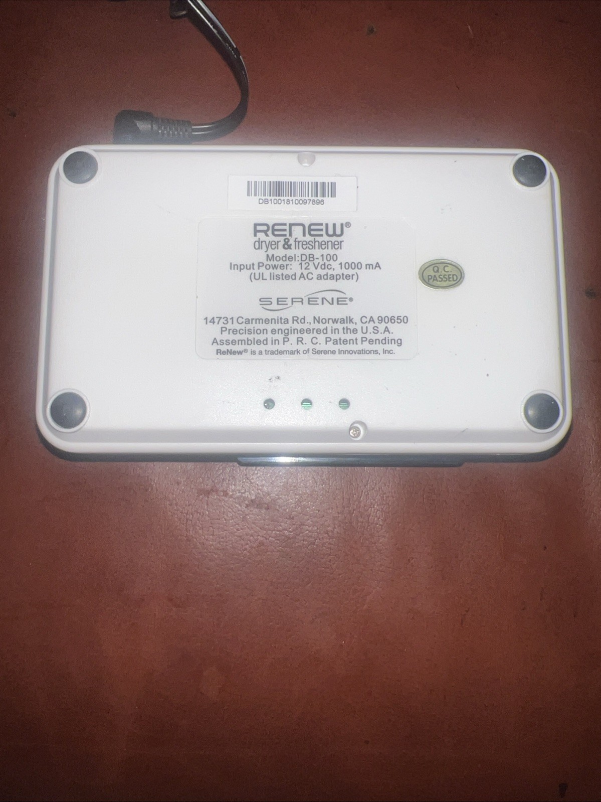 Serene Renew Innovation Hearing Aid Dryer Freshener Model DB-100 , See Des
