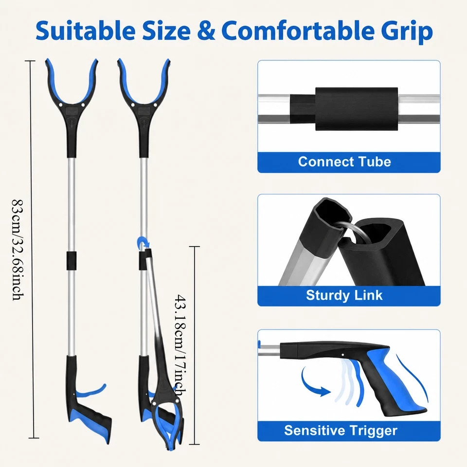 Heavy Duty Grabber Tool – Industrial Pick Up Stick Hand Grip Reach Trash Reacher