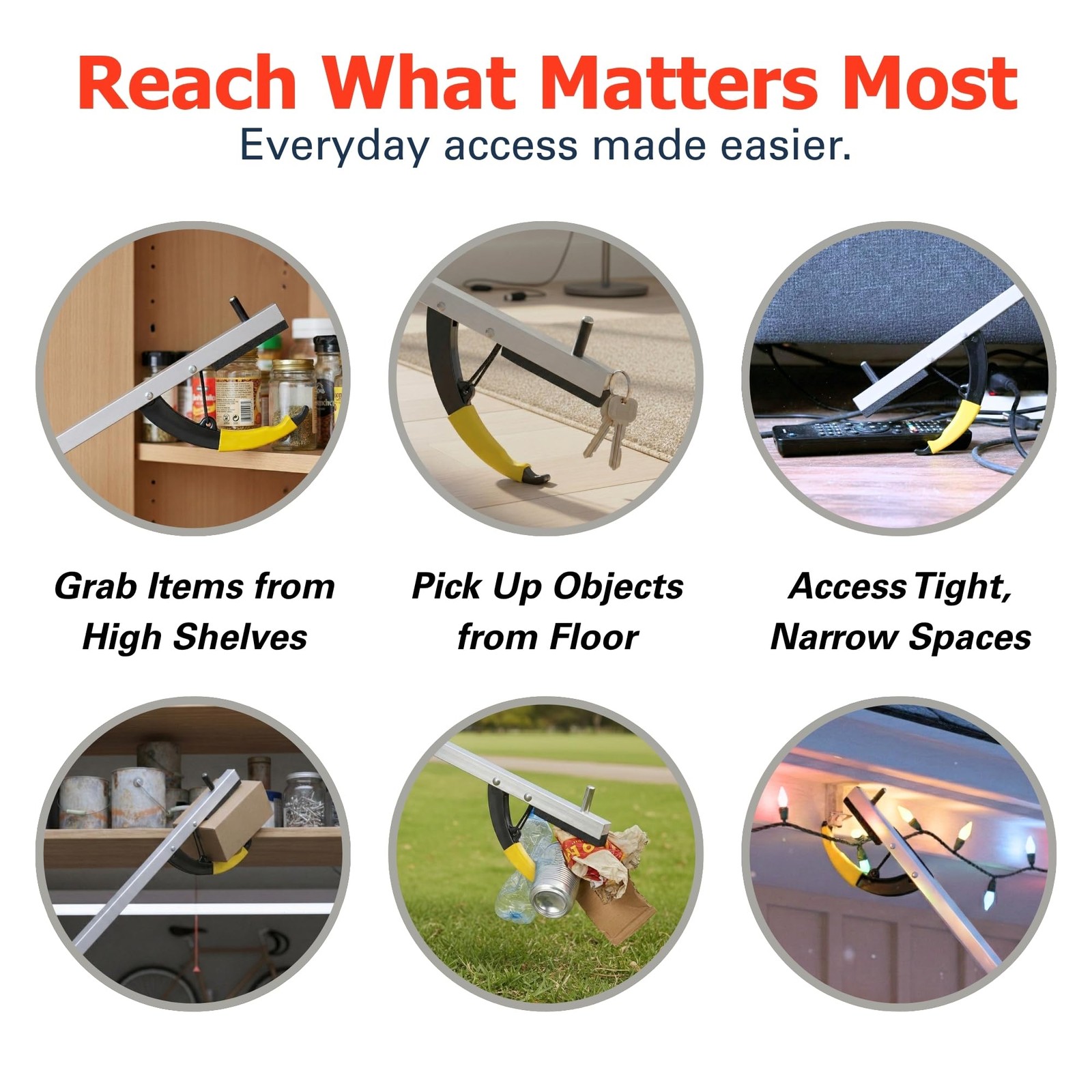 Reacher, 32″ Lightweight Grabber Reacher Tool with Magnetic Tip, Ergonomic Gr…