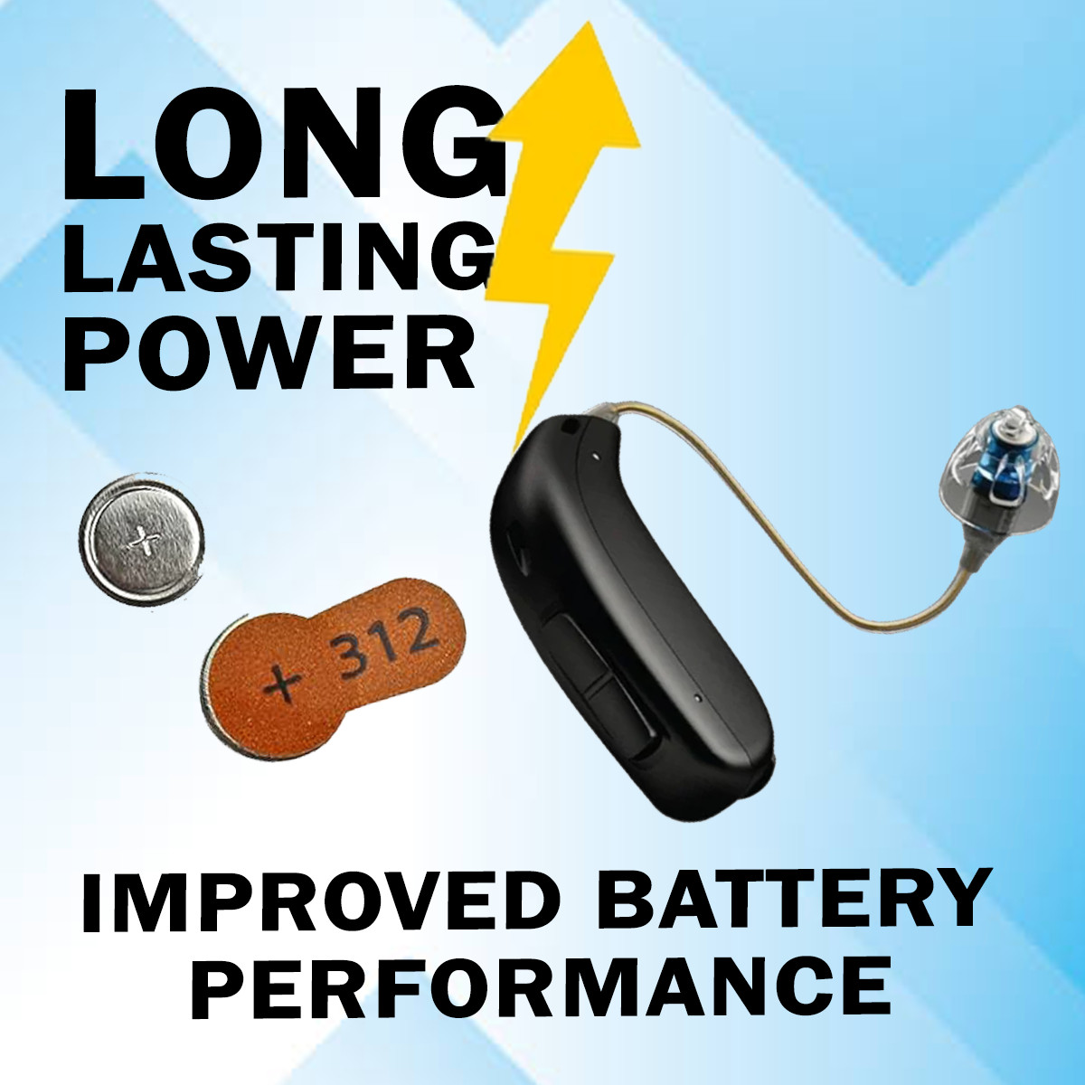 Premium Batteries Size 312 ZA312 1.45V Hearing Aid Batteries Brown Tab (6 Pack)