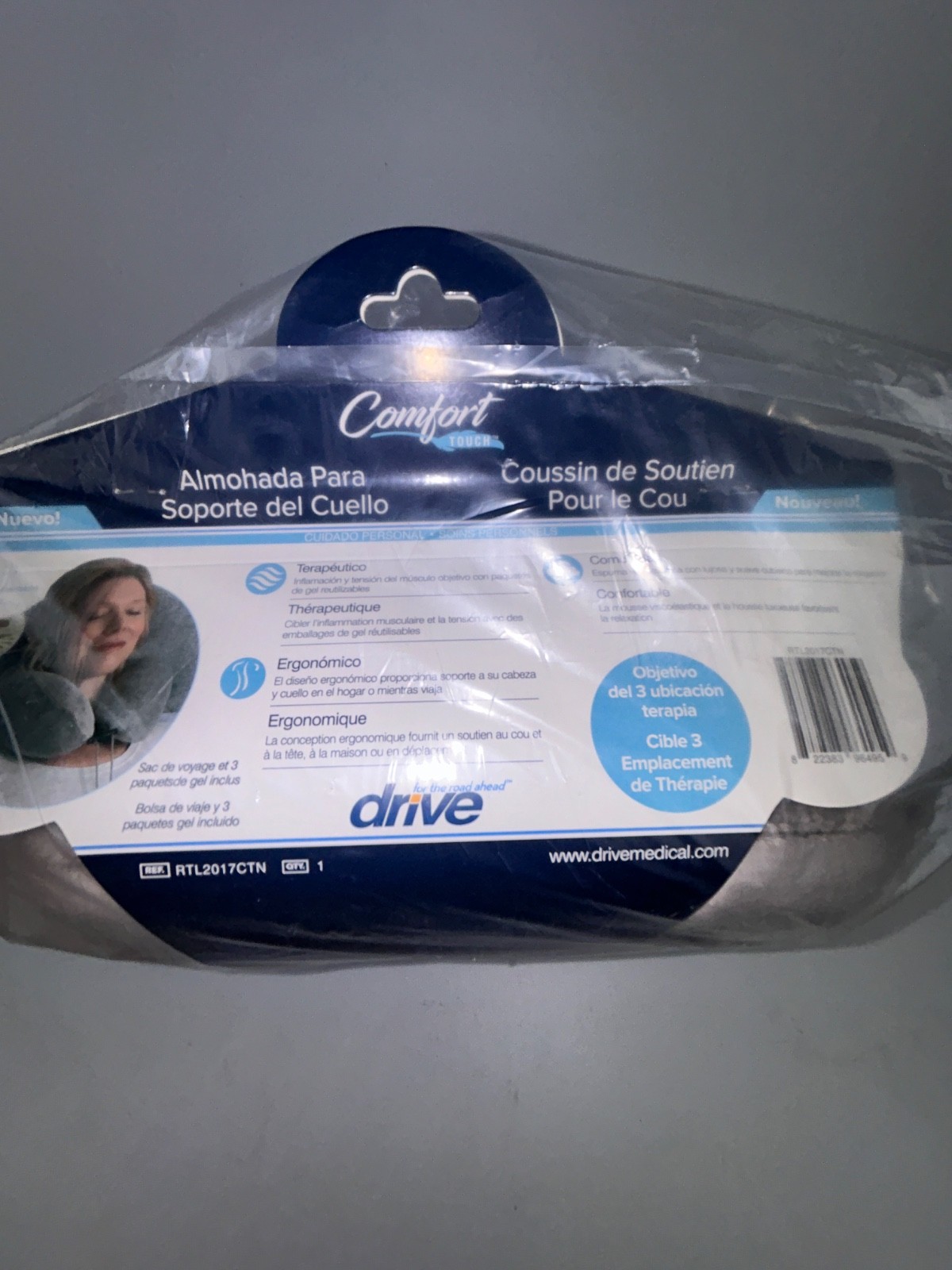 Drive Medical Comfort Touch 10″ Neck Support Pillow Cushion RTL2017CTN