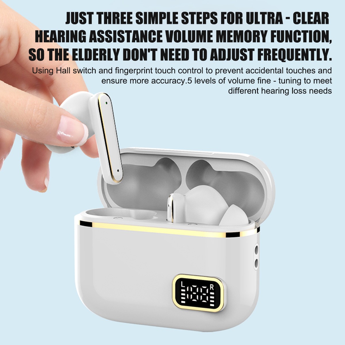 Hearing Aids for Seniors Noise Cancelling Hearing Amplifiers Bluetooth Headset