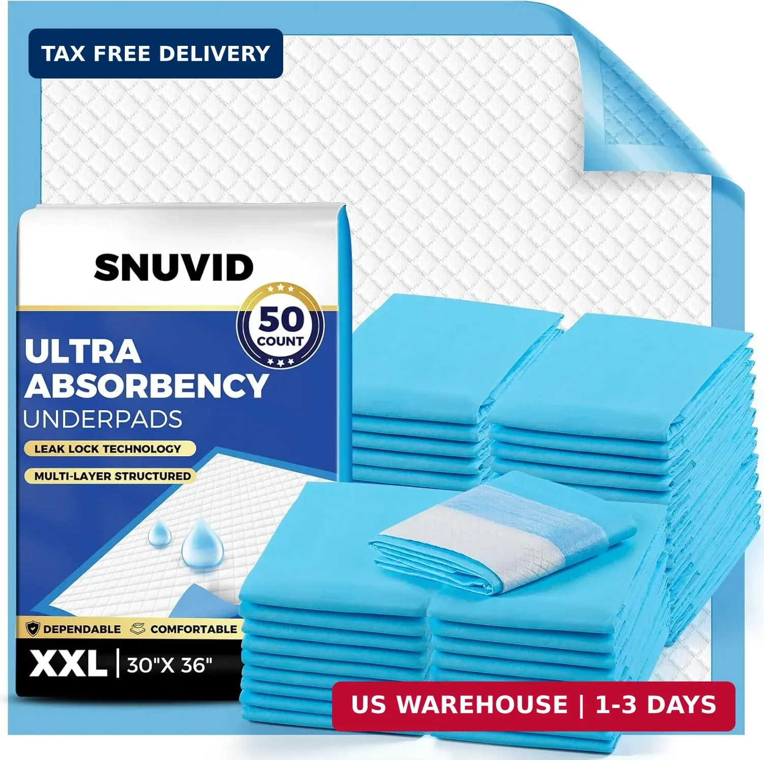 Super Absorbent Disposable Underpads – XXL 30″ x 36″ Leakproof Bed Pads | Qui…