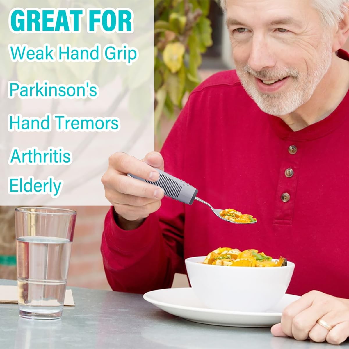 Adaptive Utensils, Adaptive Utensils 4pcs for Hand Tremors,Elderly, Arthritis