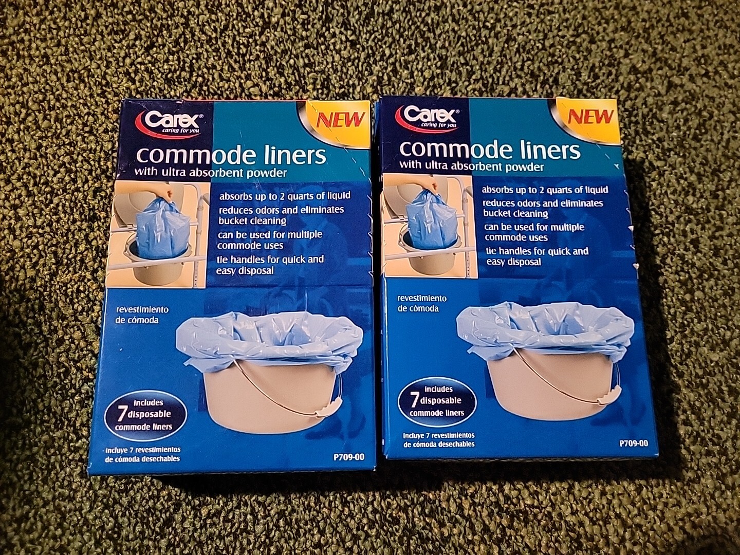 2X – Carex Commode Liners (7) P709-00 Holds 2 Quarts of Liquid Ultra Absorbent
