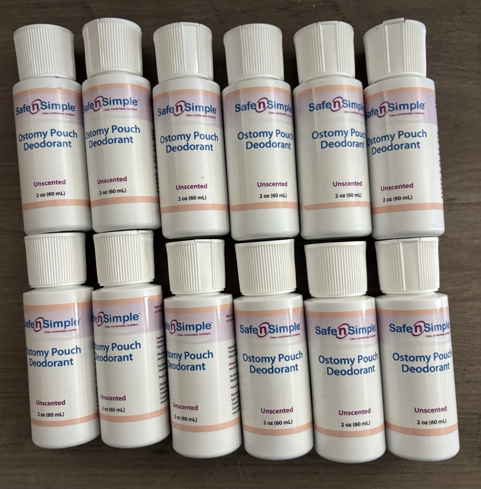 Lot Of 12 Safe N Simple Ostomy Pouch Deodorant 2 Oz Bottle Blue Liquid Exp 2027