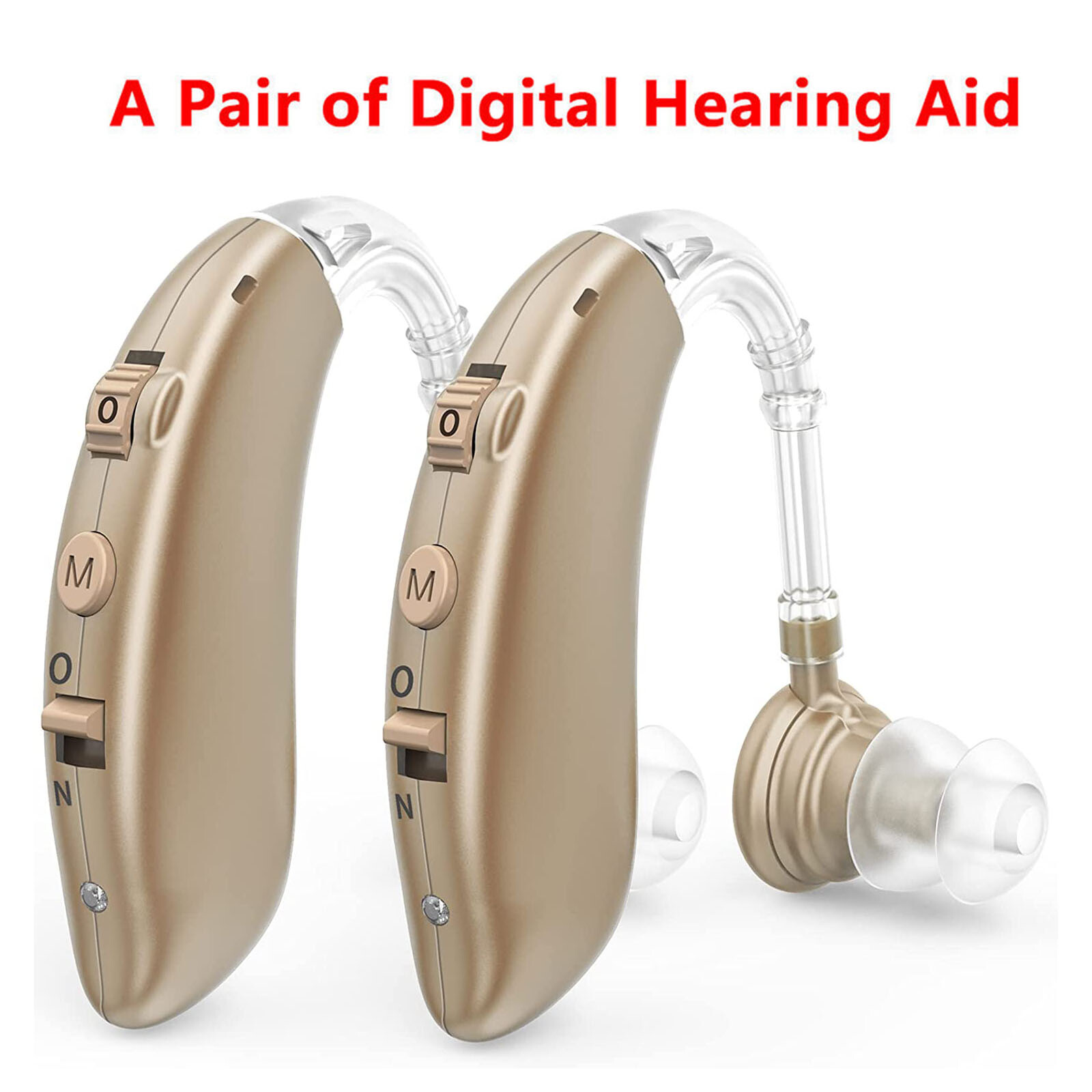 1 Pair Of Digital Hearing Aid Severe Loss Rechargeable Invisible BTE Ear Aids