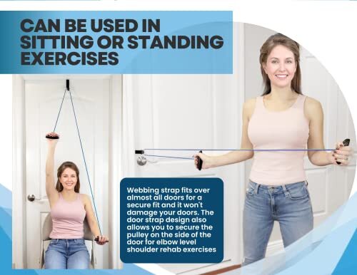 LiftAid Shoulder Pulley for Physical Therapy with Exercise Guide – Blue