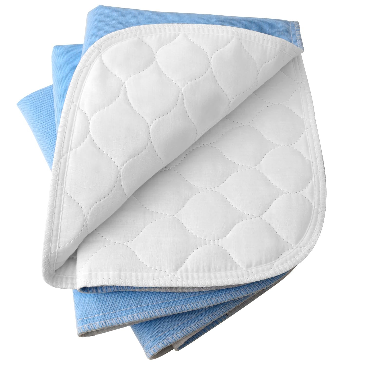 3 Pack 18×24 Inch Quilted Bed Pads 4Layer Ultra Soft Heavy Absorbency Wash