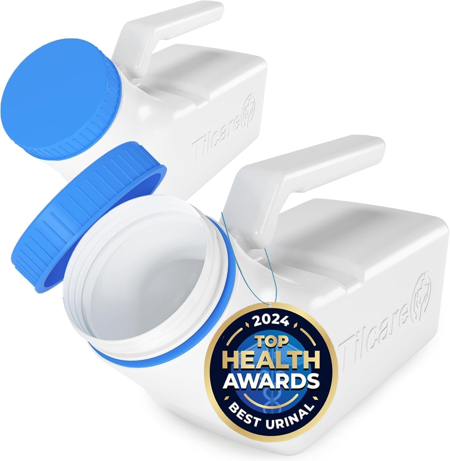 Urinals for Men Glow in The Dark Lid by Tilcare (2 Pack) 32oz/1000mL Thick