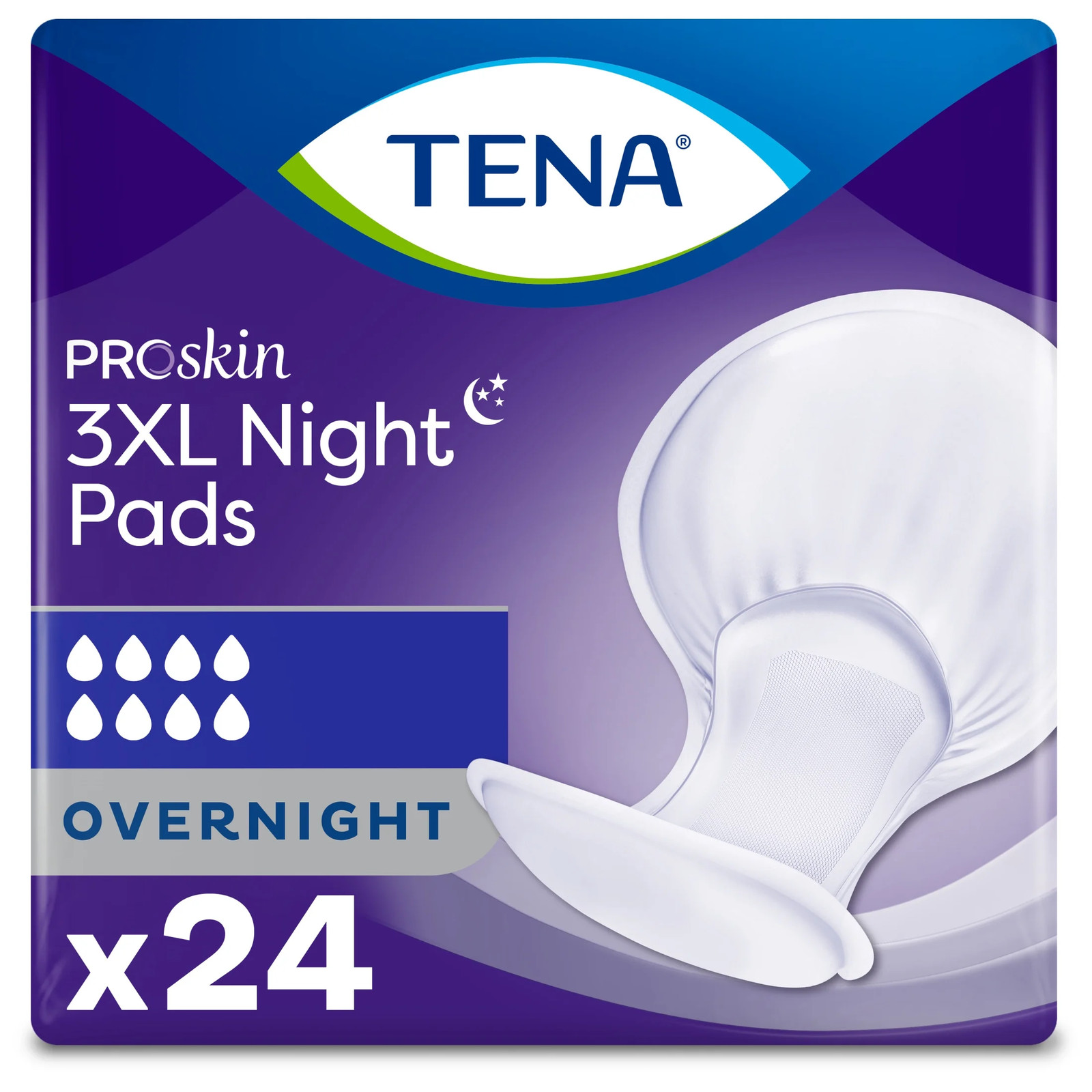 Proskin 3XL Incontinence Pads for Women and Men, Overnight Absorbency, 24 Count