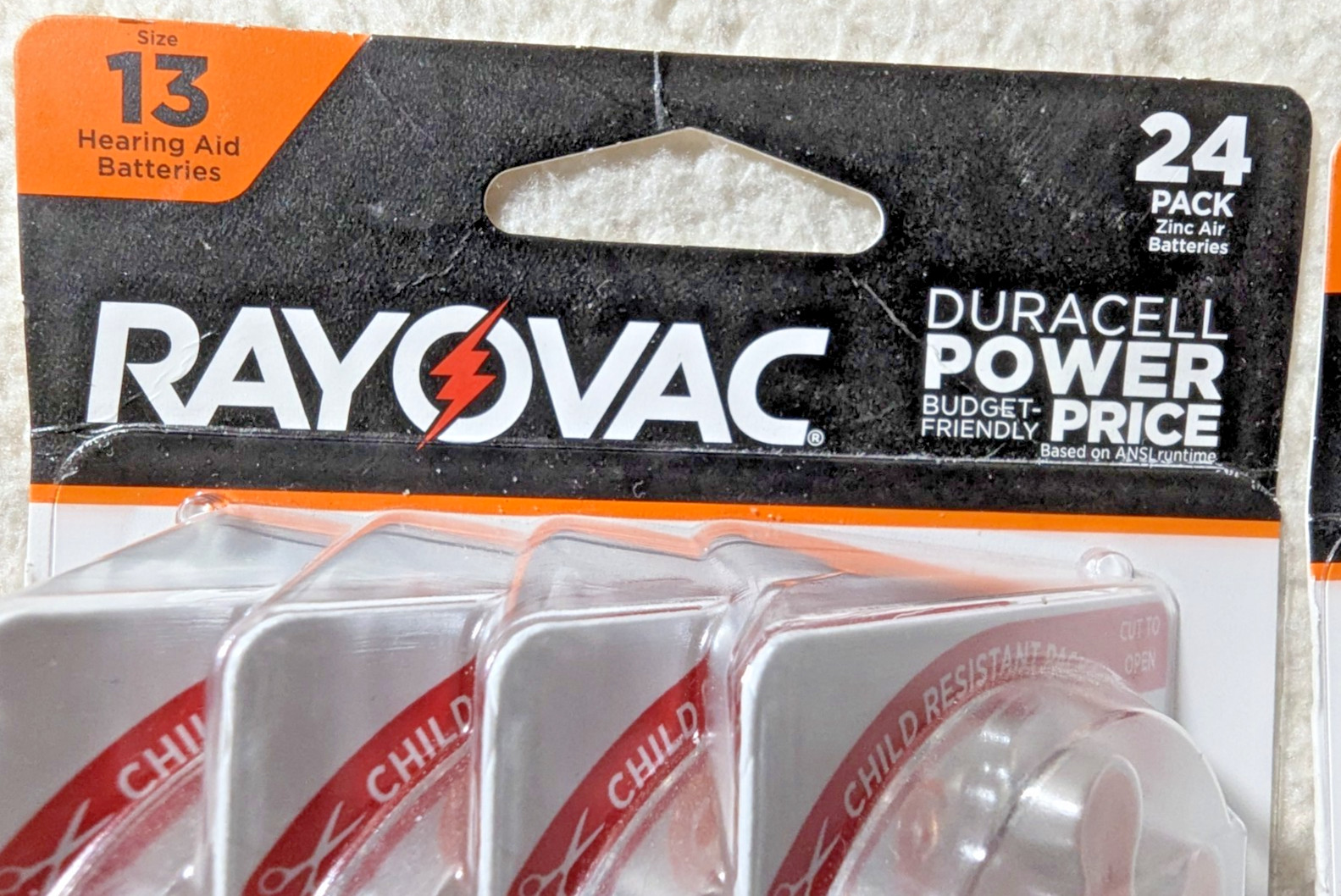 Duracell 24 Pack Size 13 Hearing Aid Batteries w/ Easy Tab 13-cr-24r EXP 10/28