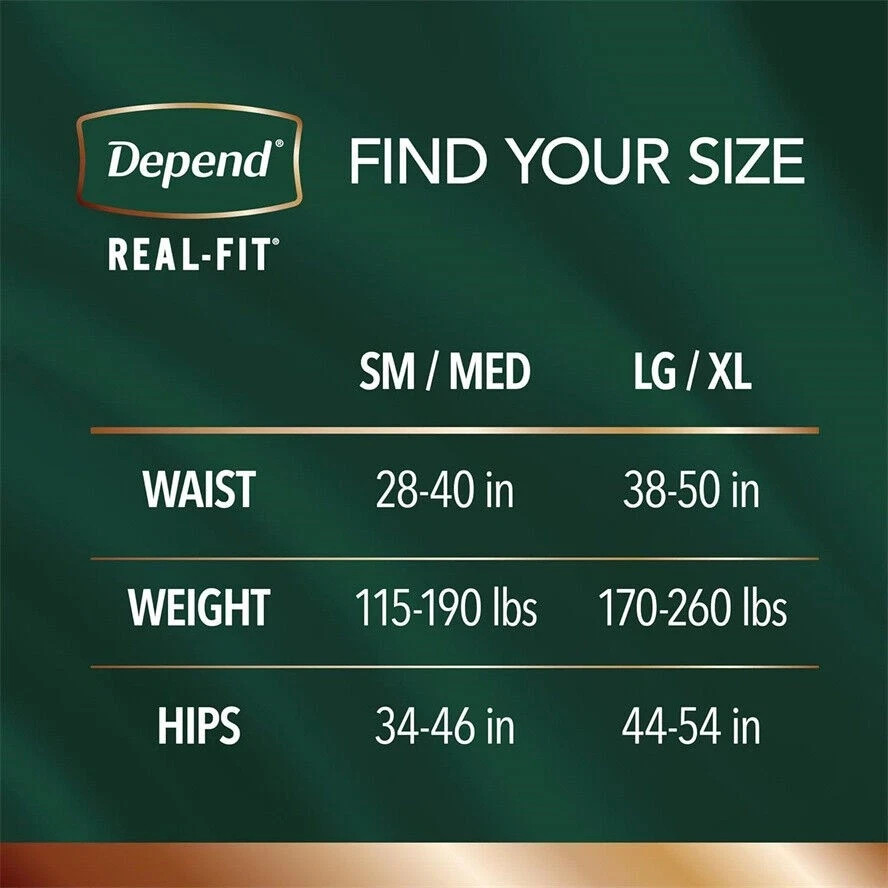 Depend Real Fit Incontinence Underwear for Large/X-Large (52 Count), Black