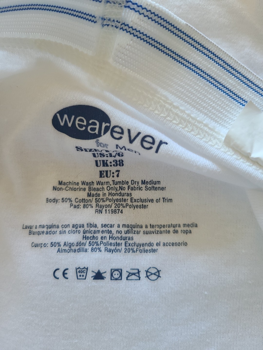 2 WEAREVER Men’s Incontinence Briefs Thick Inner Panel L UK 38 New?