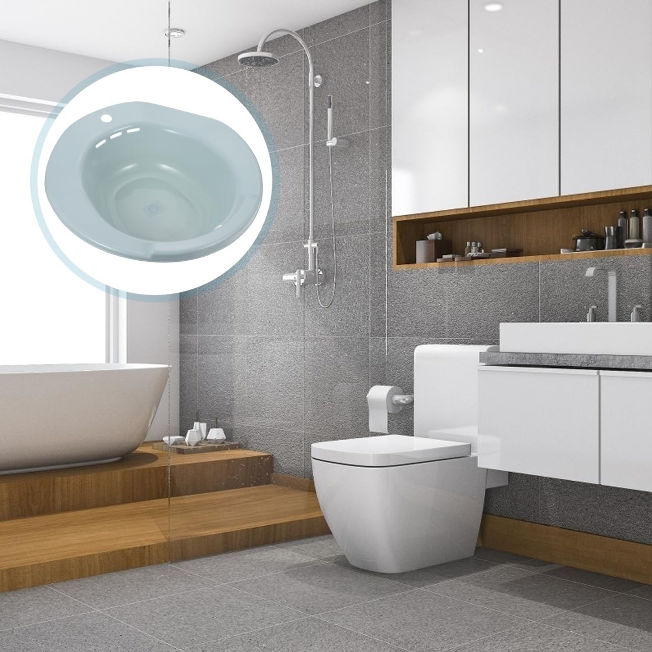 Healifty Portable Sitz Bath For Toilet Seat Postpartum Care And Steam Basin