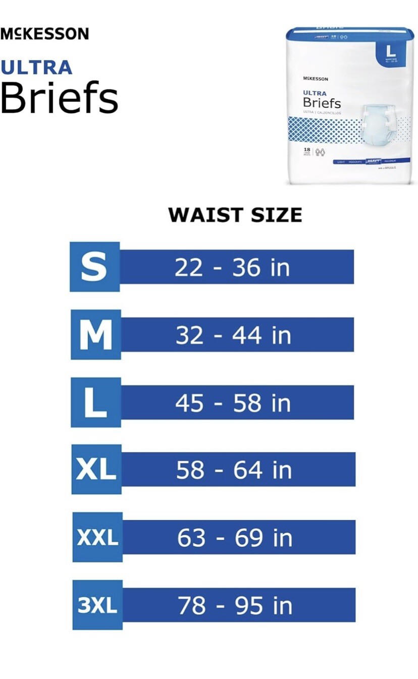 McKesson Ultra Heavy Absorbency Adult Disposable Brief Diapers L Tab Closure 36