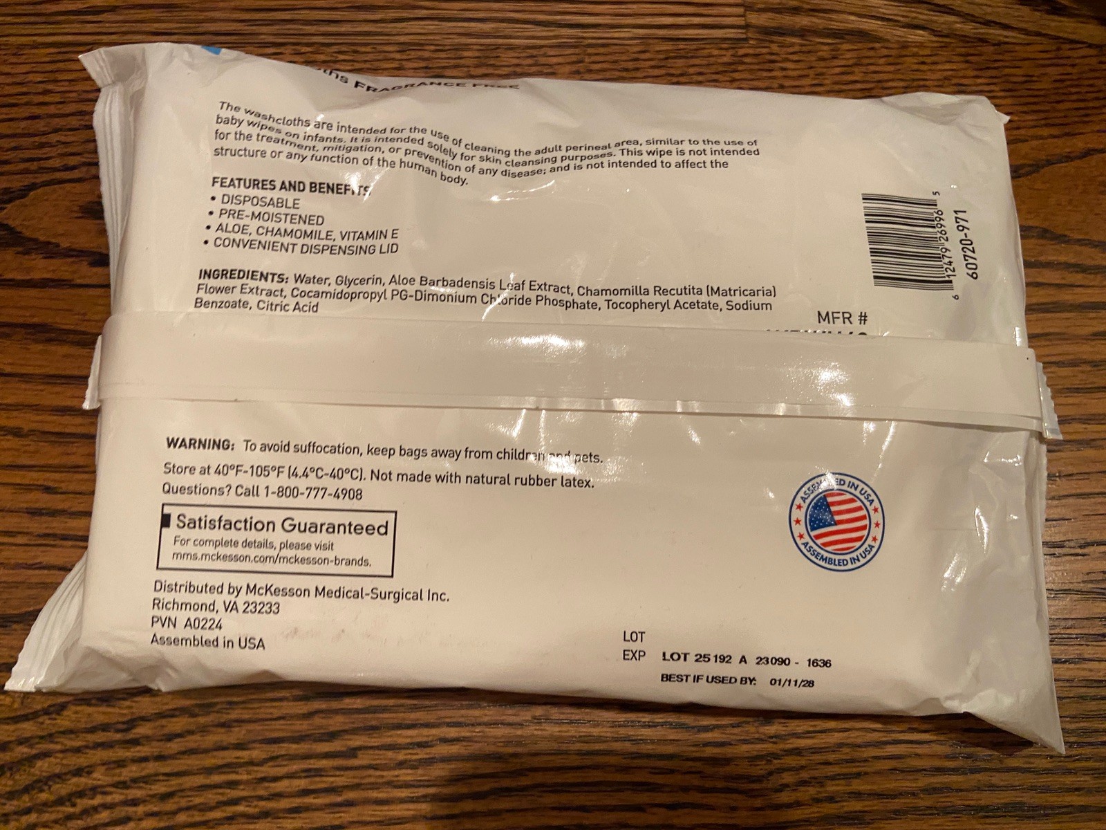 6 Packs McKesson Personal Cleansing Wipes Washcloths 12.5″ x 7.5″ 288 Total New