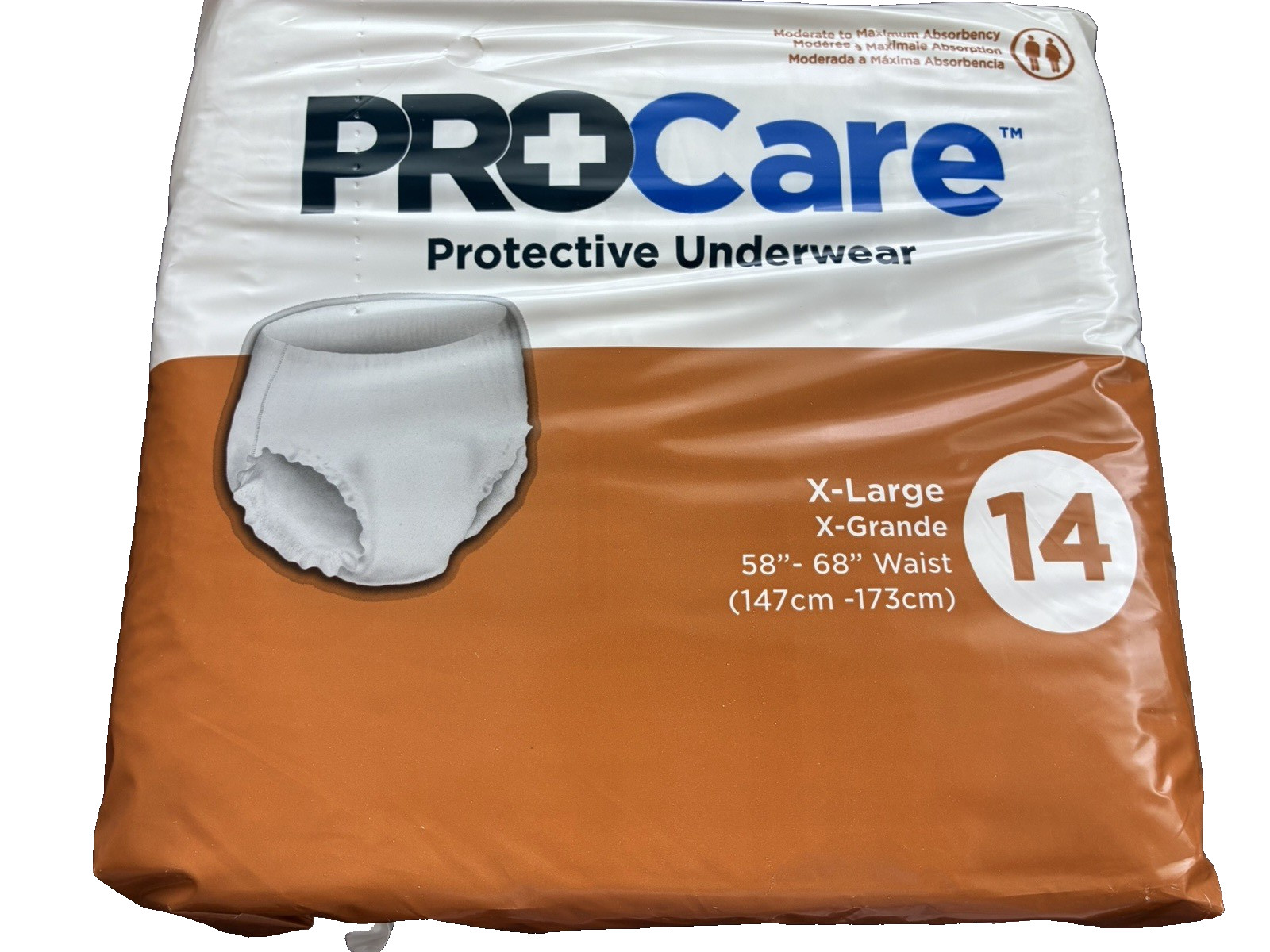 PROCare Protective Underwear XL (58”-68” Waist) 14 Ct | 4 Packs