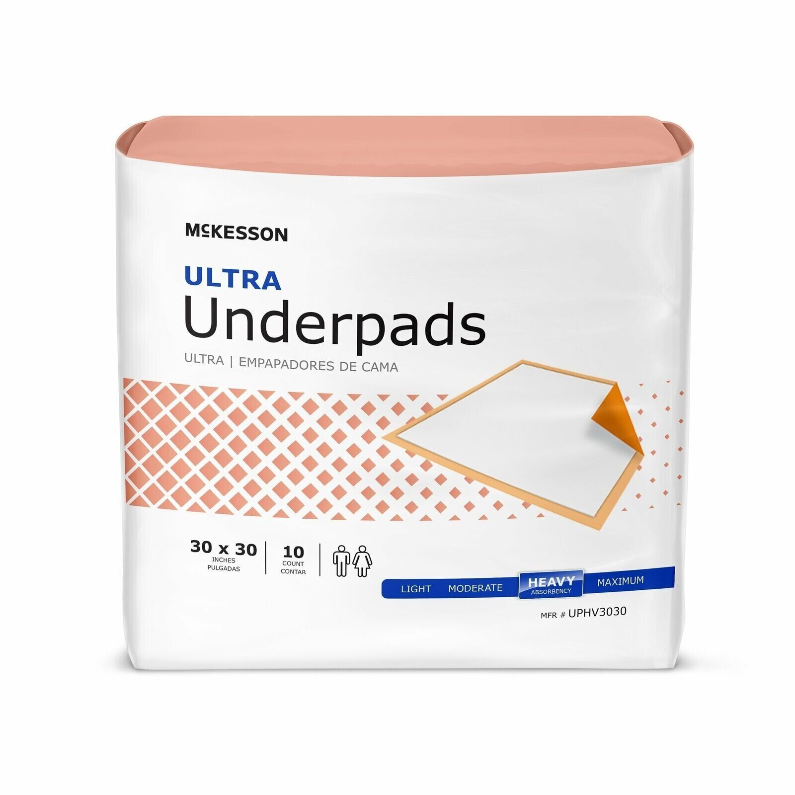 MCK-Disposable Underpad Ultra 30 X 30 Inch Fluff /Polymer Heavy Absorbency BG/10