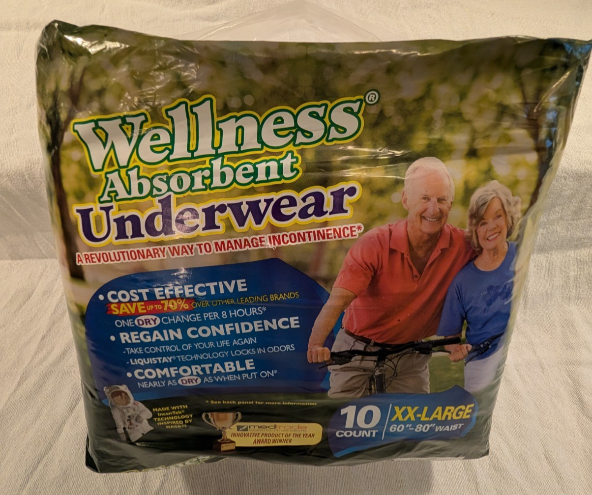 Unique Wellness Absorbent Underwear XXL 10 Count Adult Incontinence Briefs