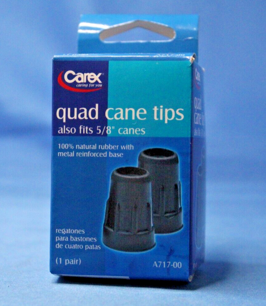 Carex Cane Tips A717-00 Set of 2 Black Fits 5/8th Cane Bottoms