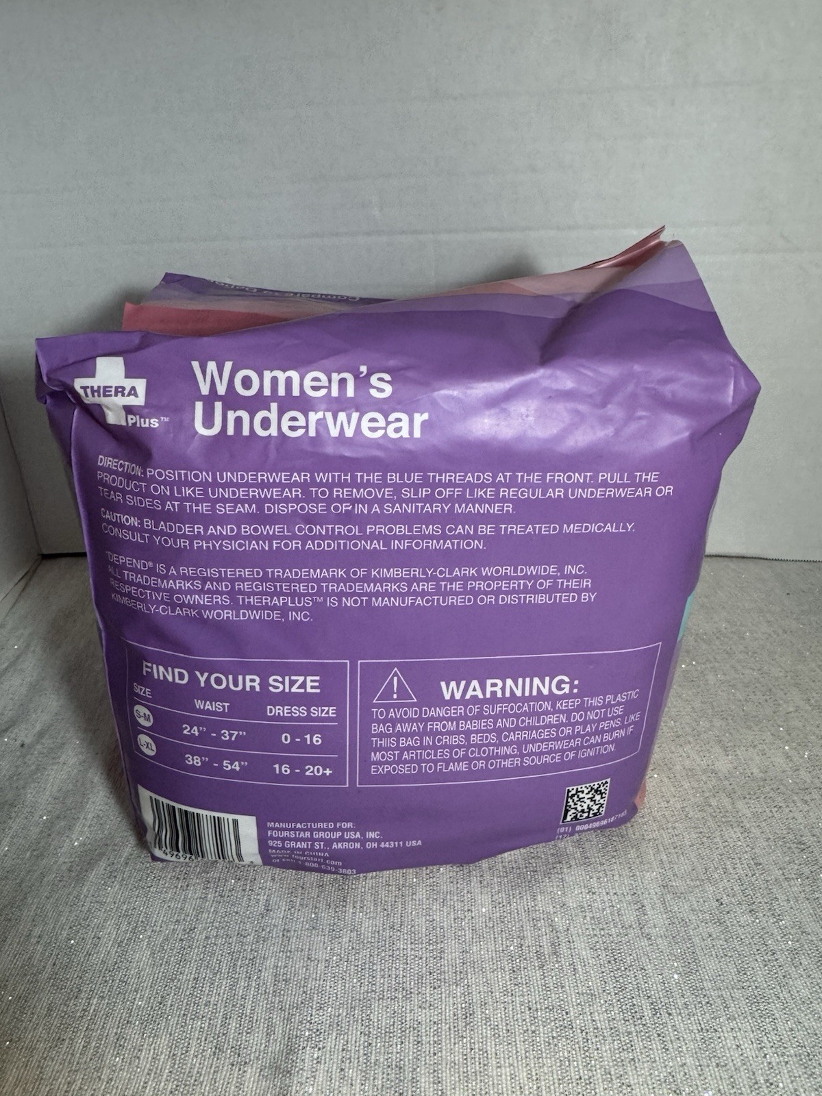 Thera Plus NIP Women S/M 24”-37” Waist Maximum Absorbency Disposable Underwear