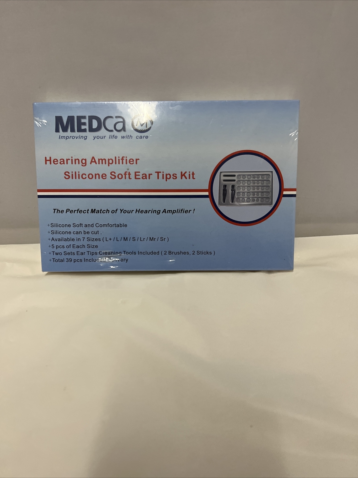 Medca – Hearing Amplifier – Silicone Soft Ear Tips Kit – 39 Pieces