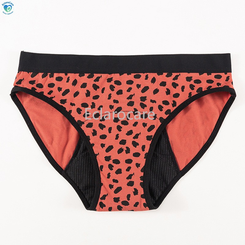 3pcsWomen’s Mid-waist Period Underwear 100% Cotton 4-Layer Leak-Proof Protection