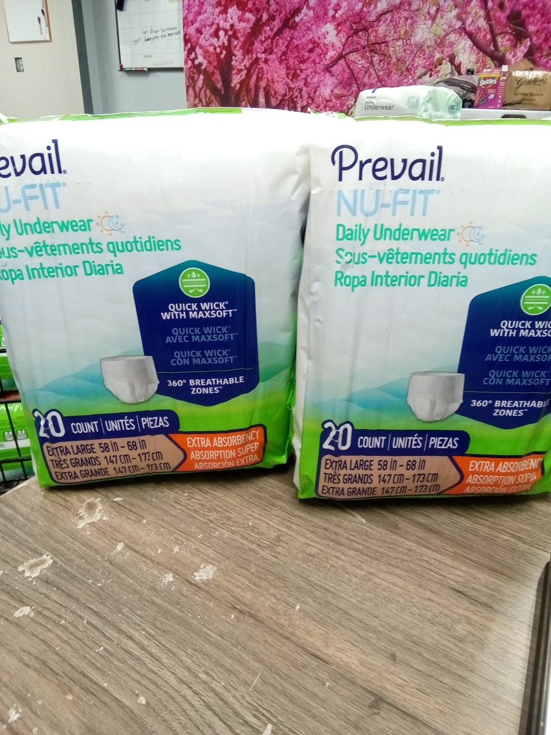 2 Pk, Prevail Nu-Fit Brief XL 58×68, EX Absorbency, 20 Ct Each, 754 Dt