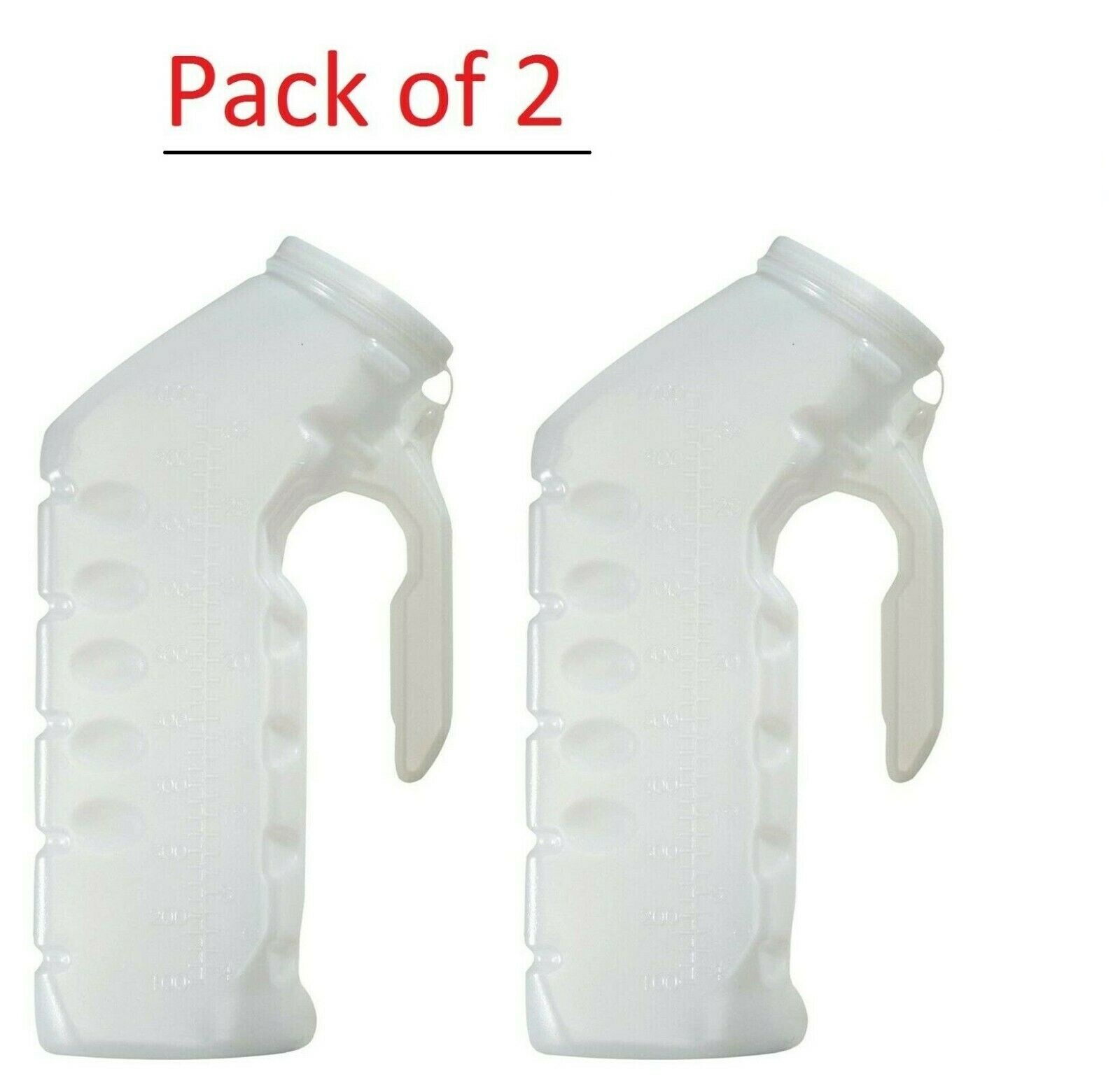 2 Pcs Men’s Male Urinal Pee Bottle Travel Trip Toilet Car Portable 32 Oz Clear