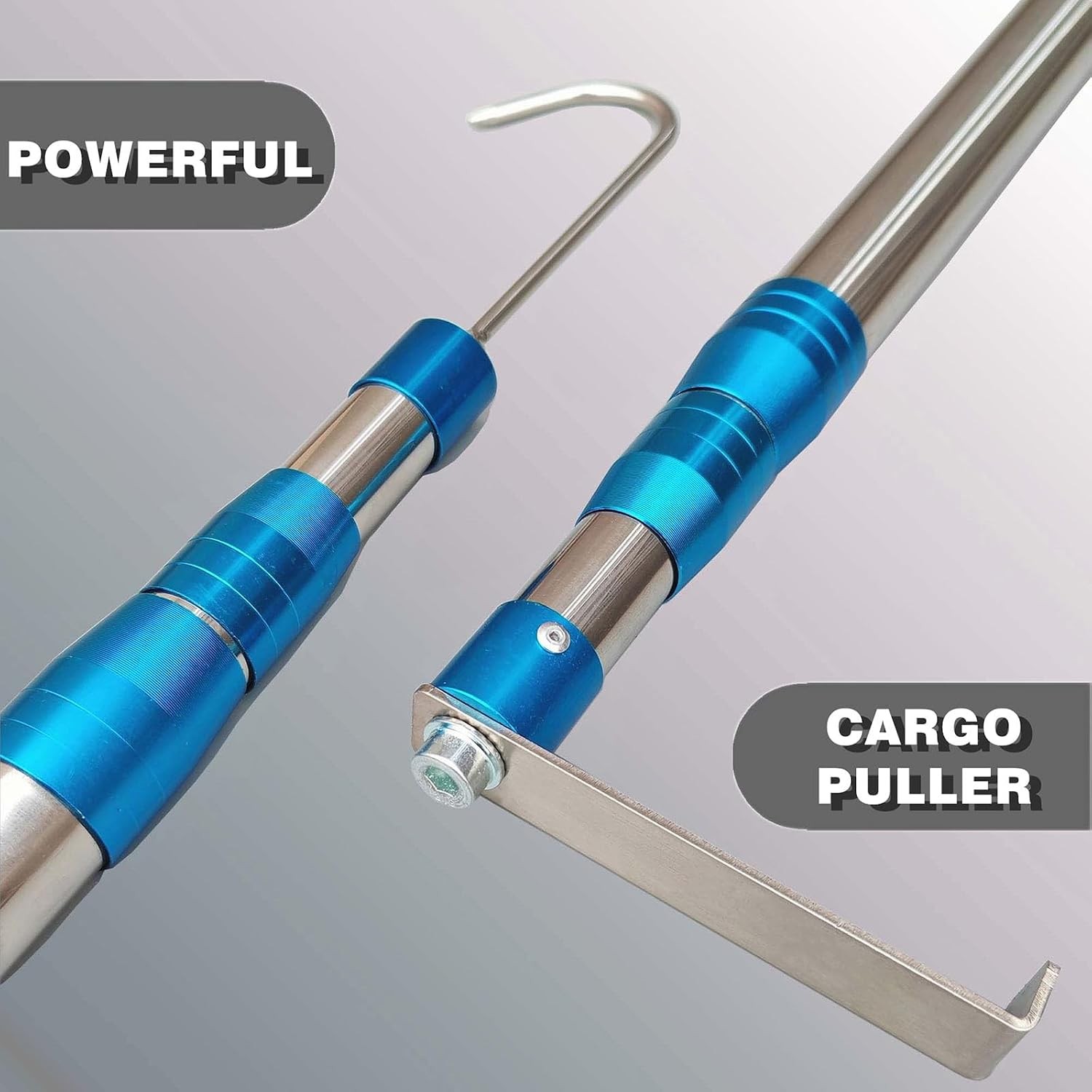 6.3FT Cargo Grabber Tool, Heavy Duty Truck Bed Retriever Pole w/Hooks