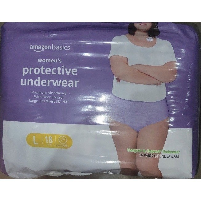 Amazon Basics Womens Protective Underwear Maximum Absorbency Large 18 Count L