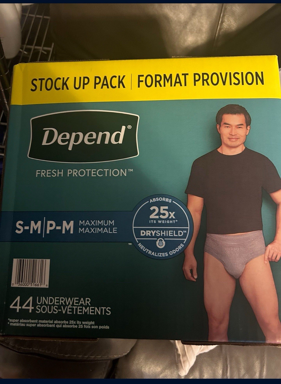 Depends Mens small medium 44 count new unopened in box