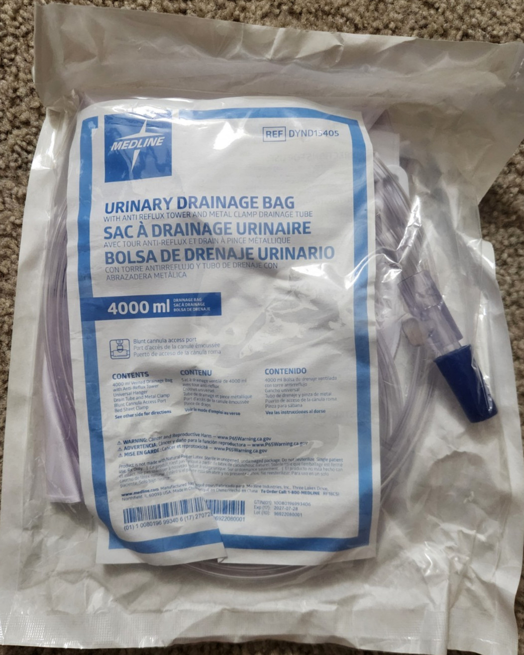 Urinary drainage bad 4000 ml