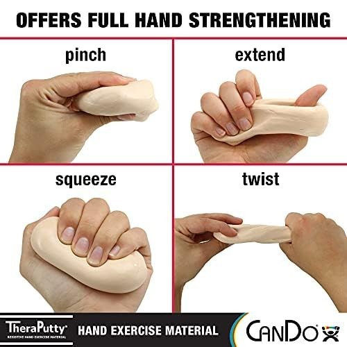 CanDo Theraputty Plus Hand Exercise Putty Set 6pcs 2oz Therapy Rehab