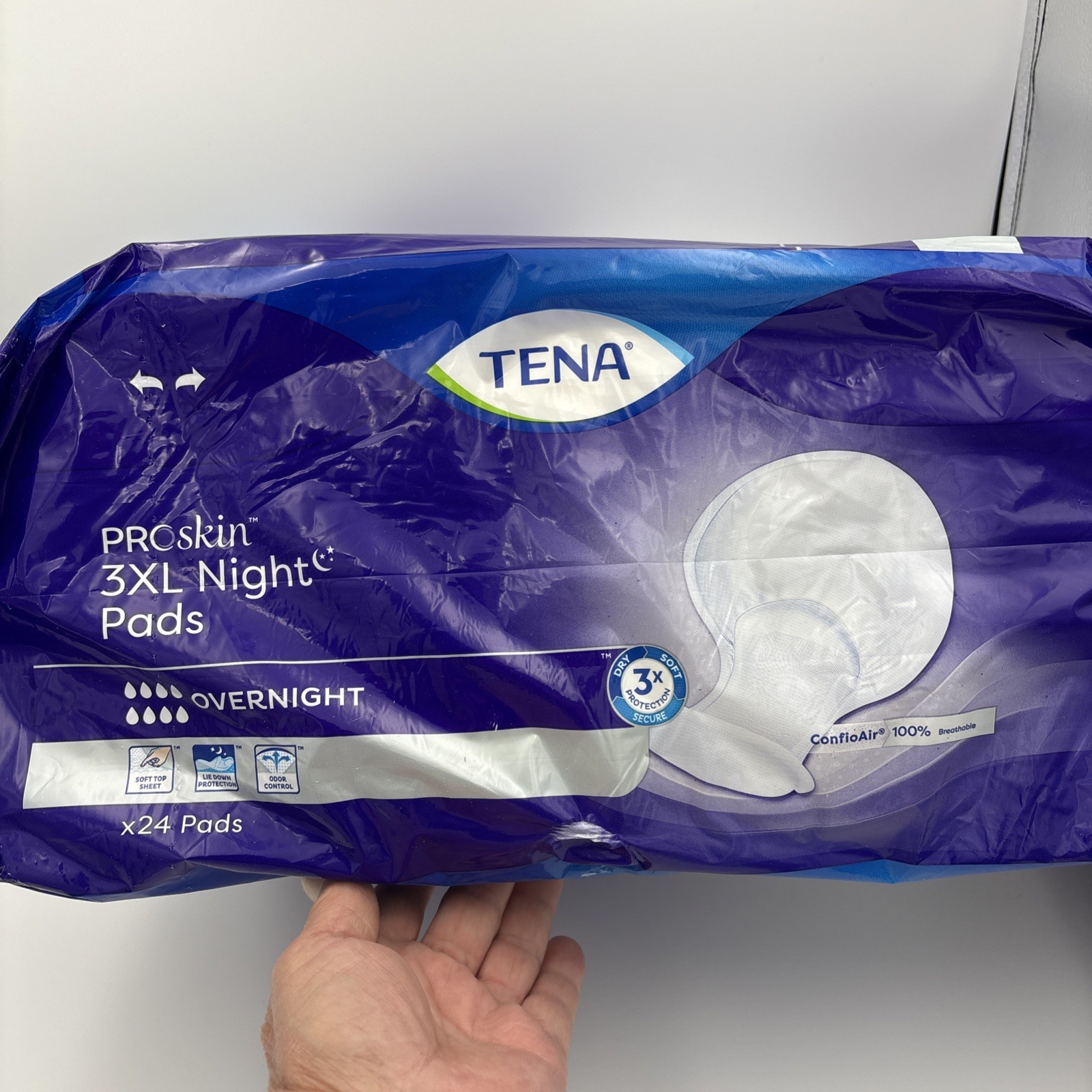 Tena ProSkin 3XL Pads, 24 Count, Overnight Absorbency,Women and Men Incontinence