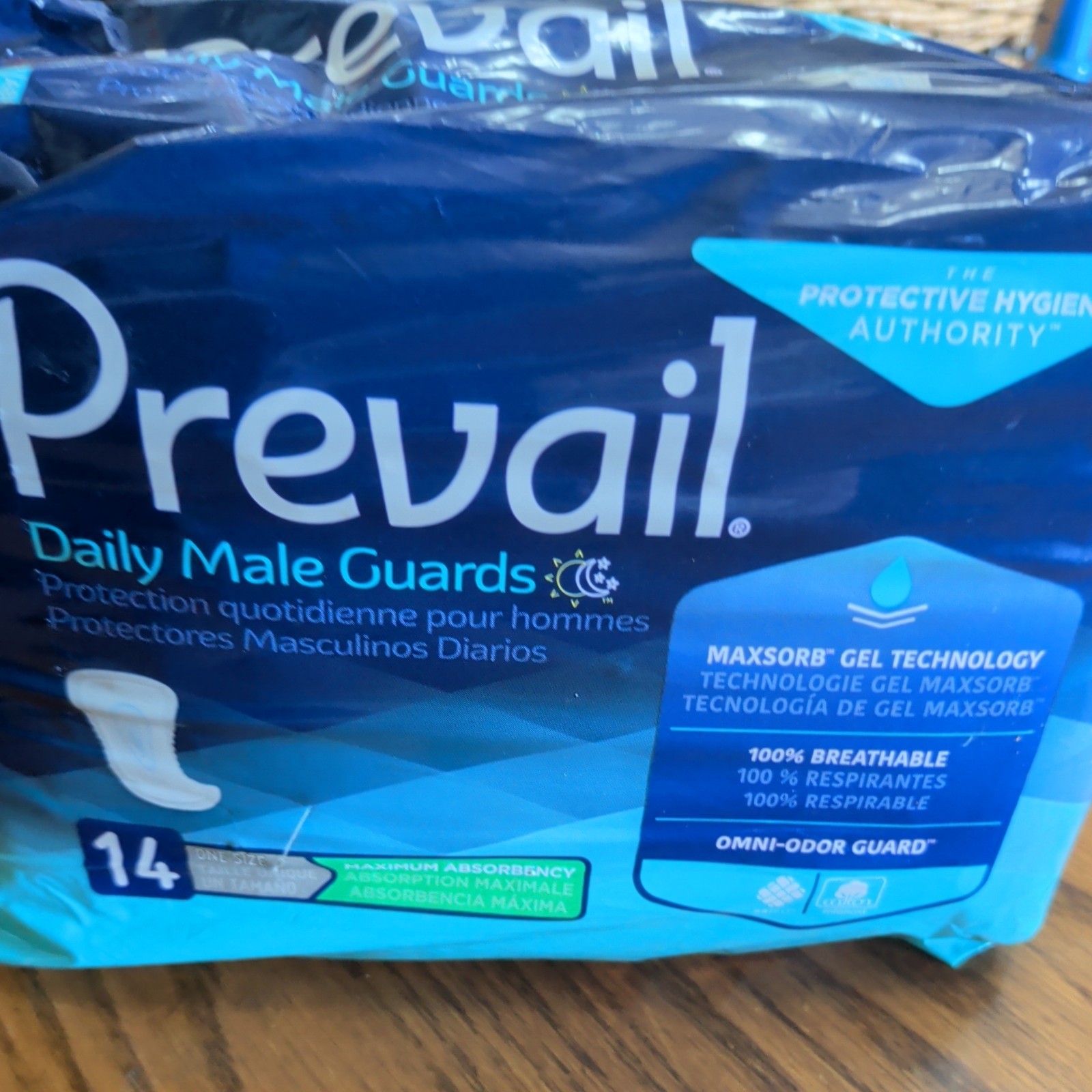 Prevail Daily Male Guards Incontinence Pads, 14 Count – 1 Pack (PV811)