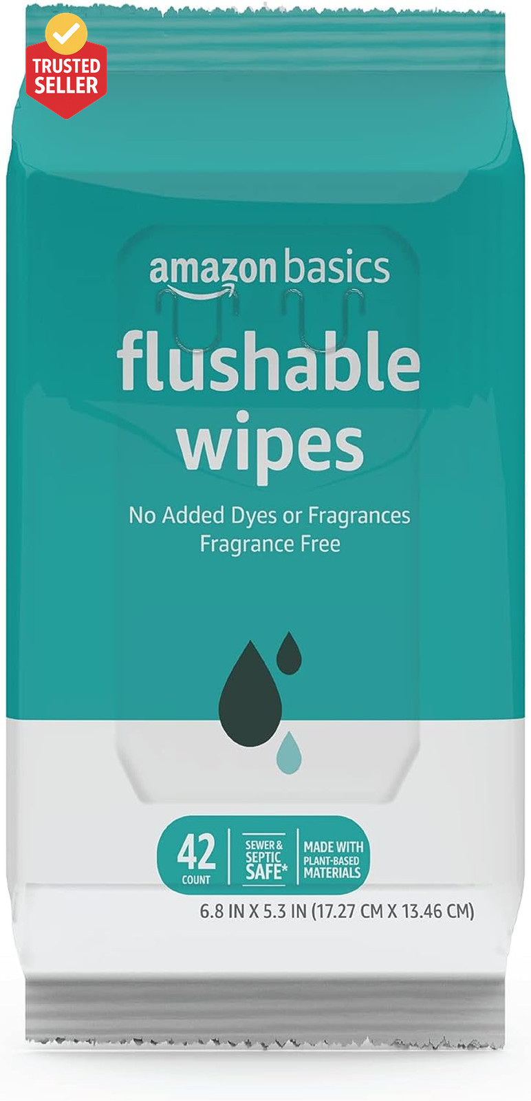 Adult Wet Wipes Flushable Formulated without Fragrance, 126 Count (3 Packs of 42