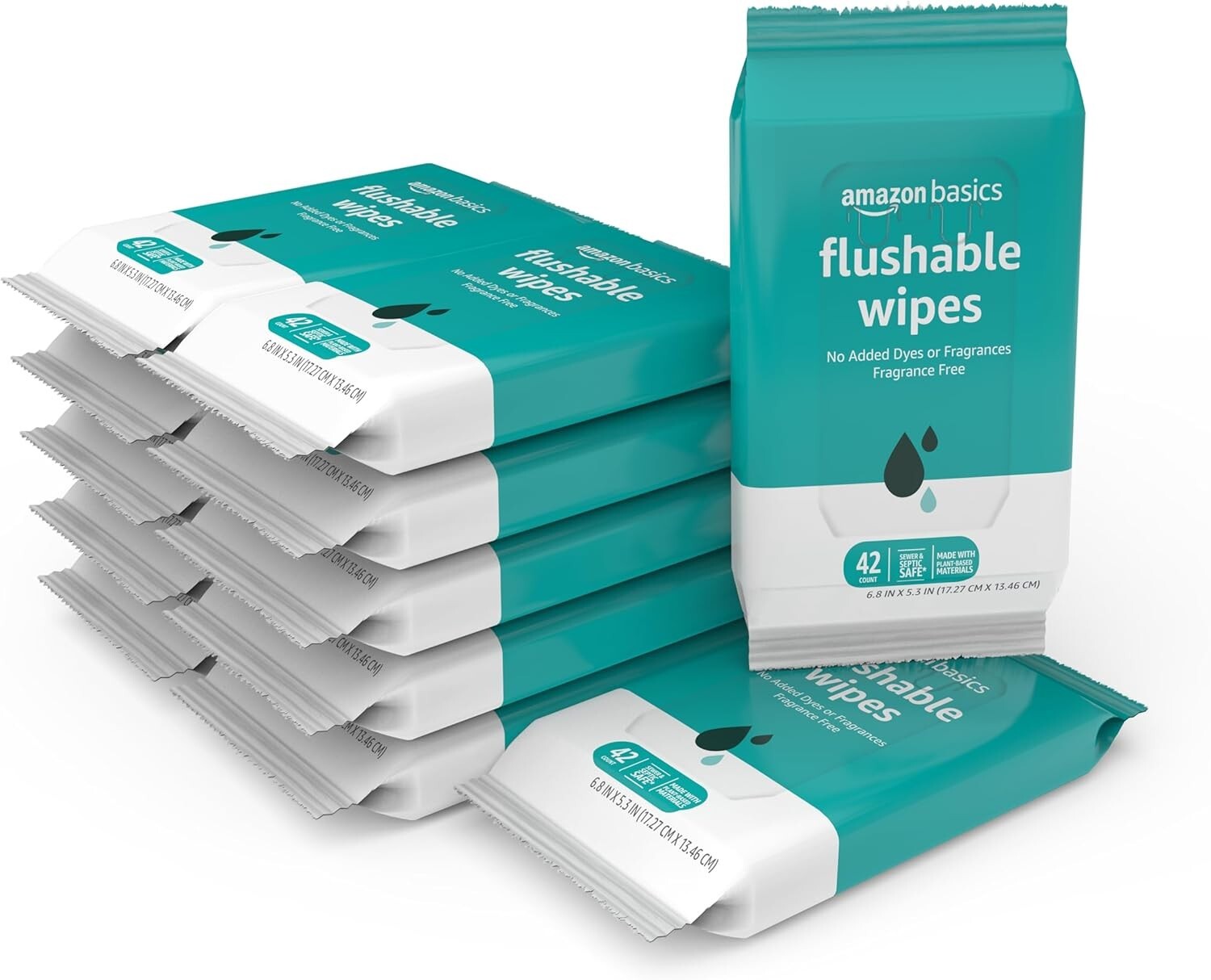Flushable Adult Toilet Wipes, Fragrance-Free and Biodegradable, 504 Count