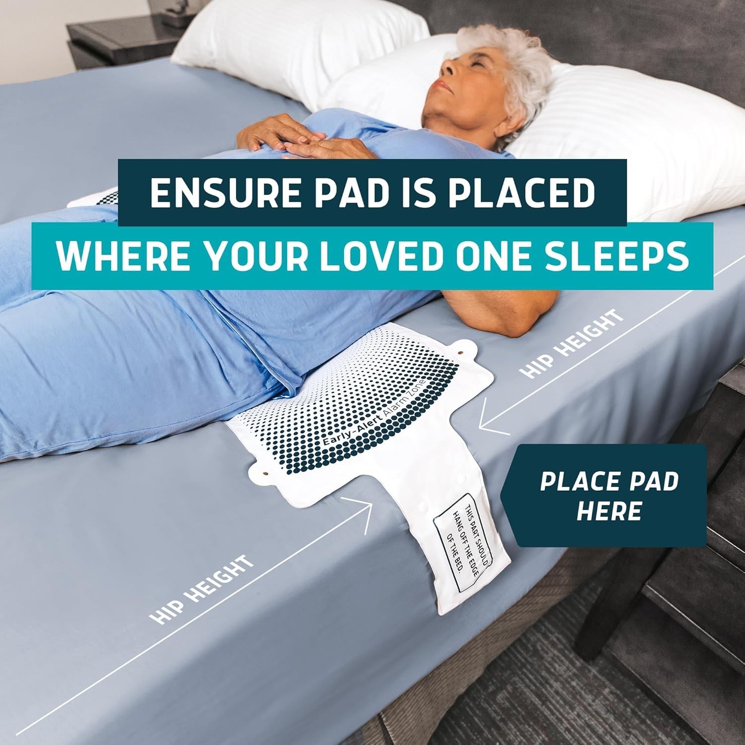 Lunderg Early Alert Bed Alarm System w/ Wireless Sensor Pad and Monitor NIB