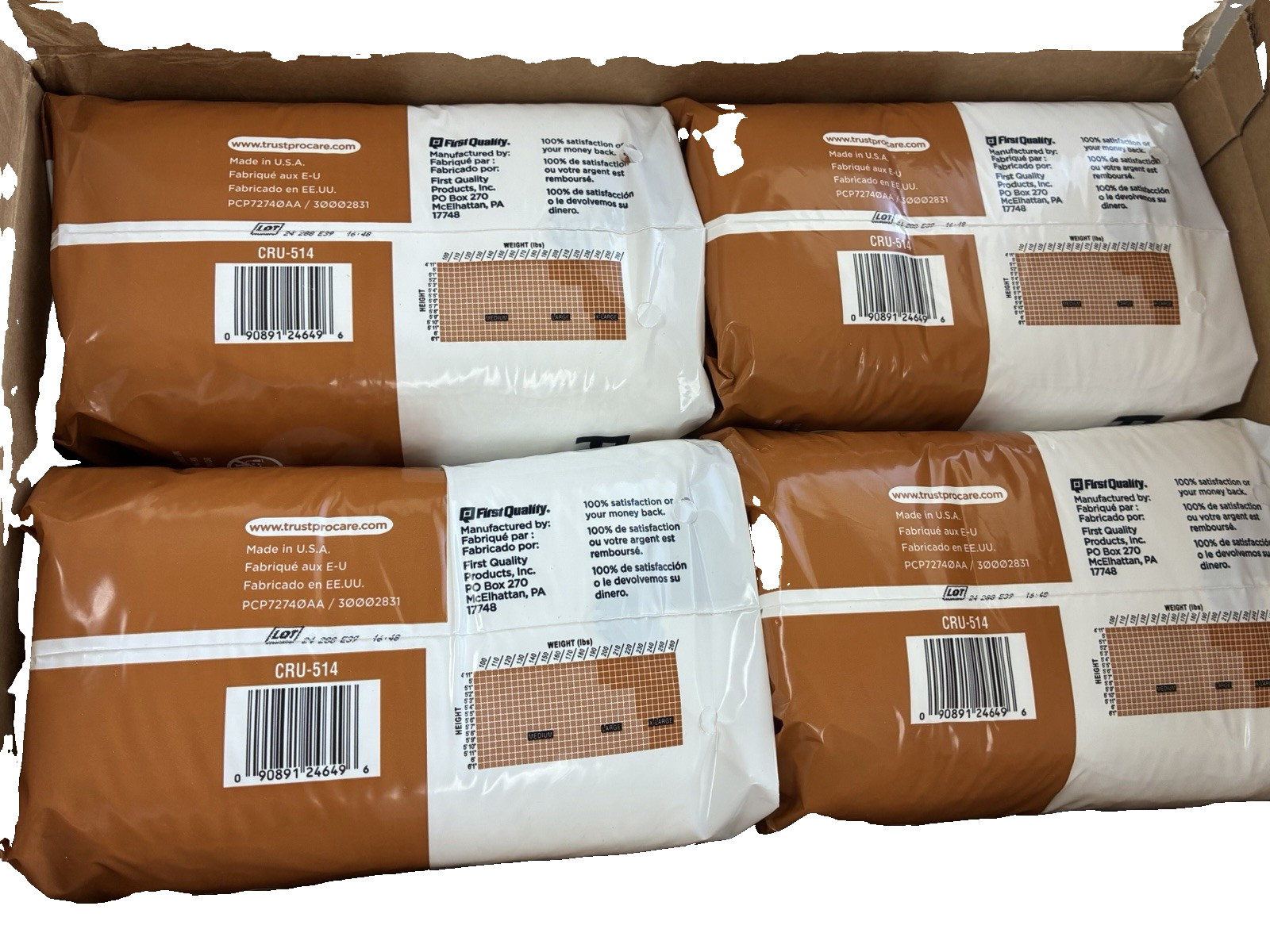 PROCare Protective Underwear XL (58”-68” Waist) 14 Ct | 4 Packs