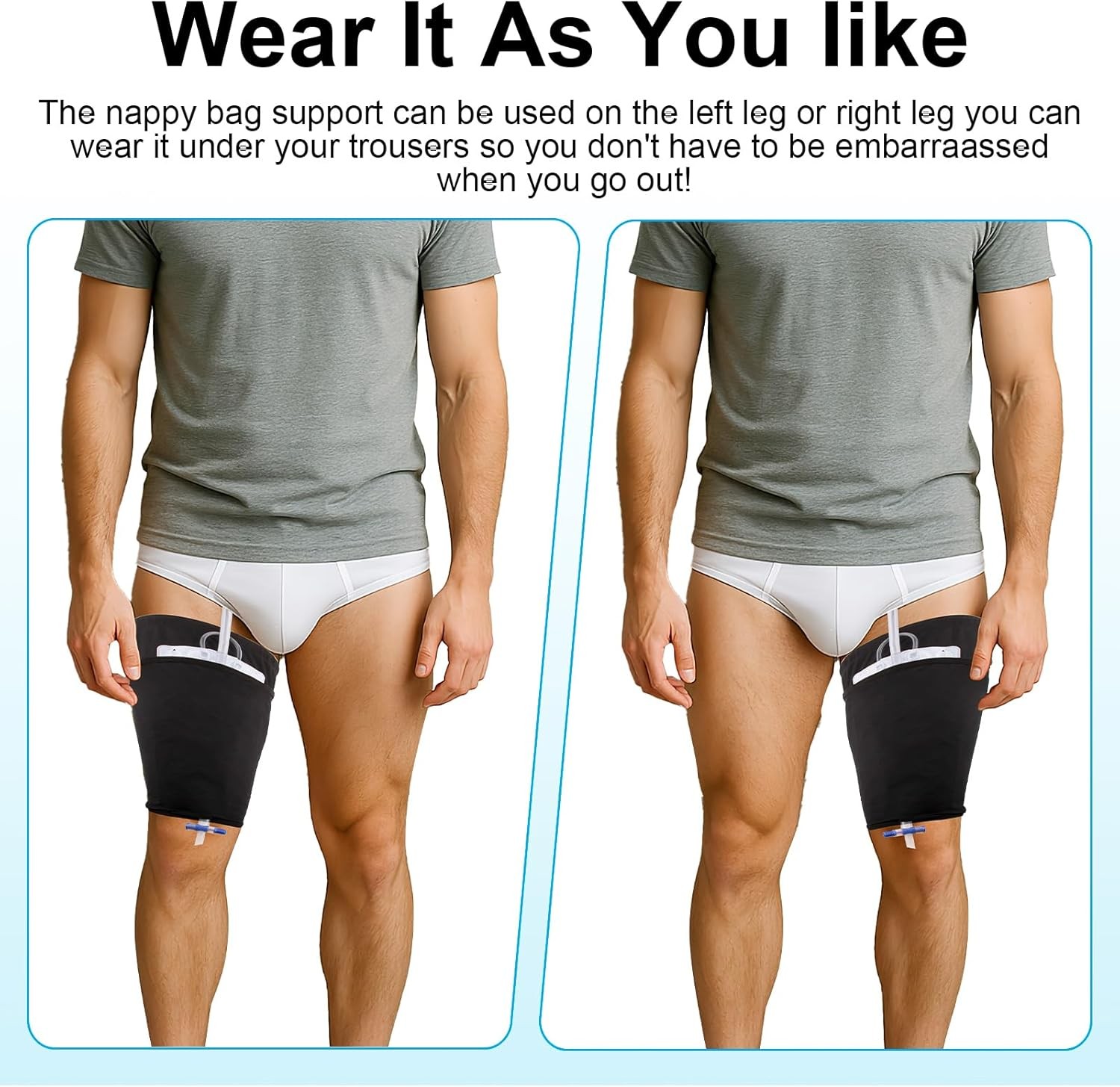 Catheter Leg Bag Holder, Ultra-Soft Fabric Comfortable & Breathable, Catheter Su