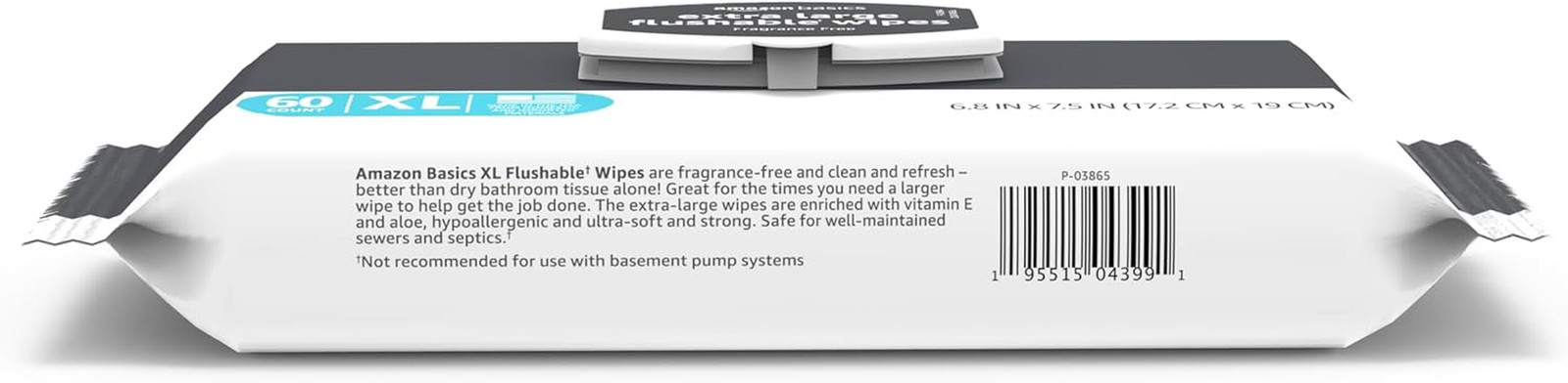 Extra Large Flushable Wipes, 60Ct (Pack of 3)