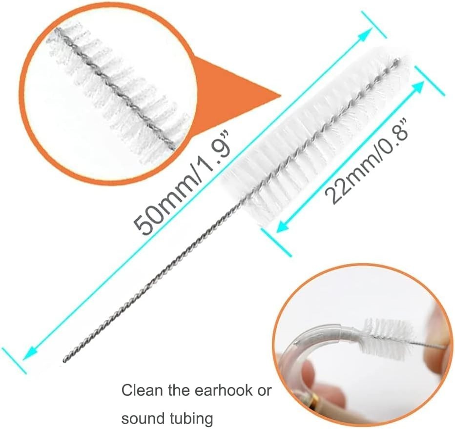 Hearing Aid Tubing Brush Vent Brush Tube Cleaning Tool 10pcs