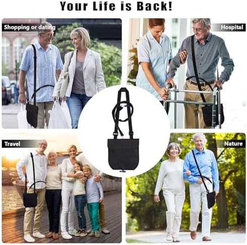 Urine Drainage Bag Holder Adjustable Catheter Bag Cover with Zipper Foley Cathet