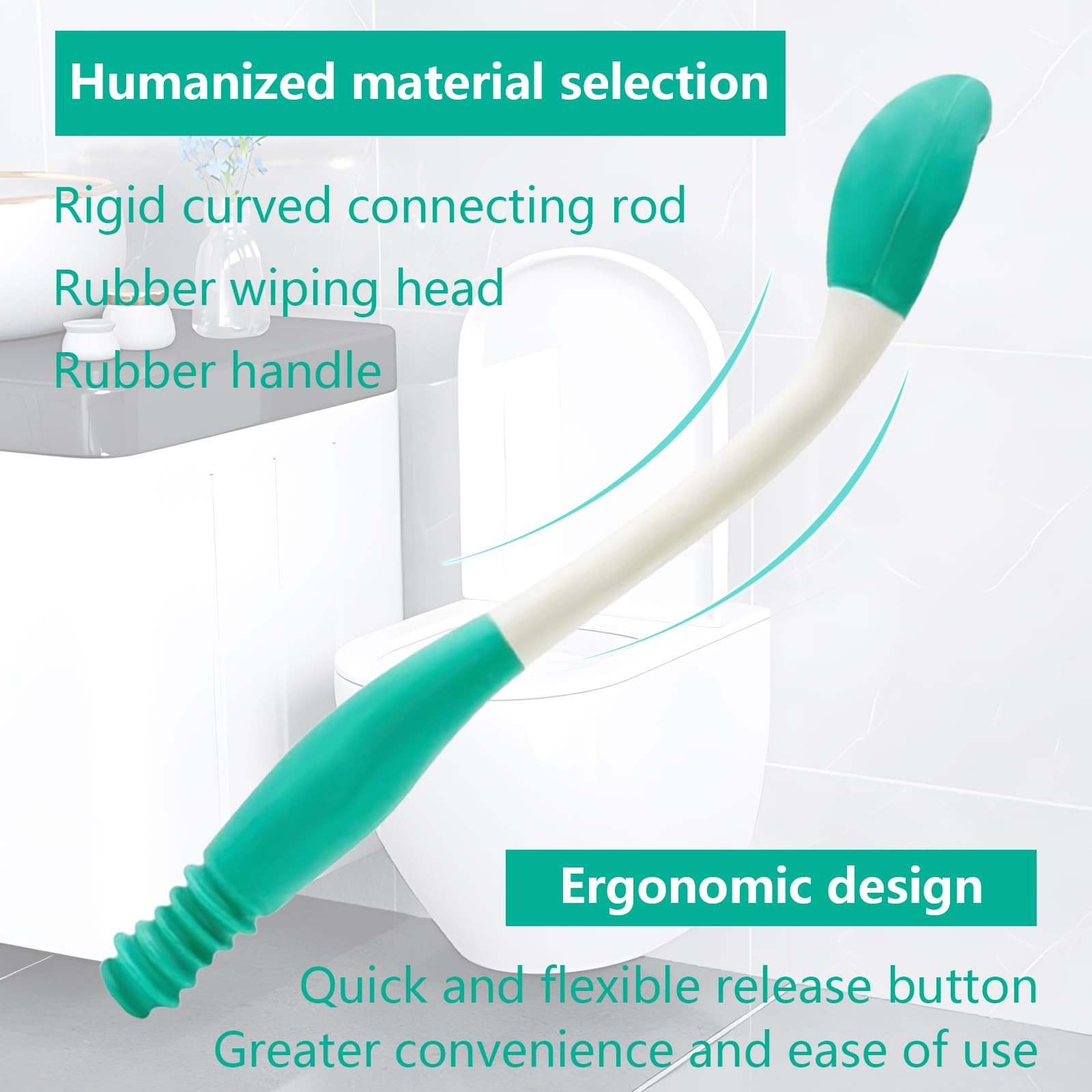 QIYUDA 15.7″ Butt Wiper for Fat People Extra Long, Bottom Scrubber Blue